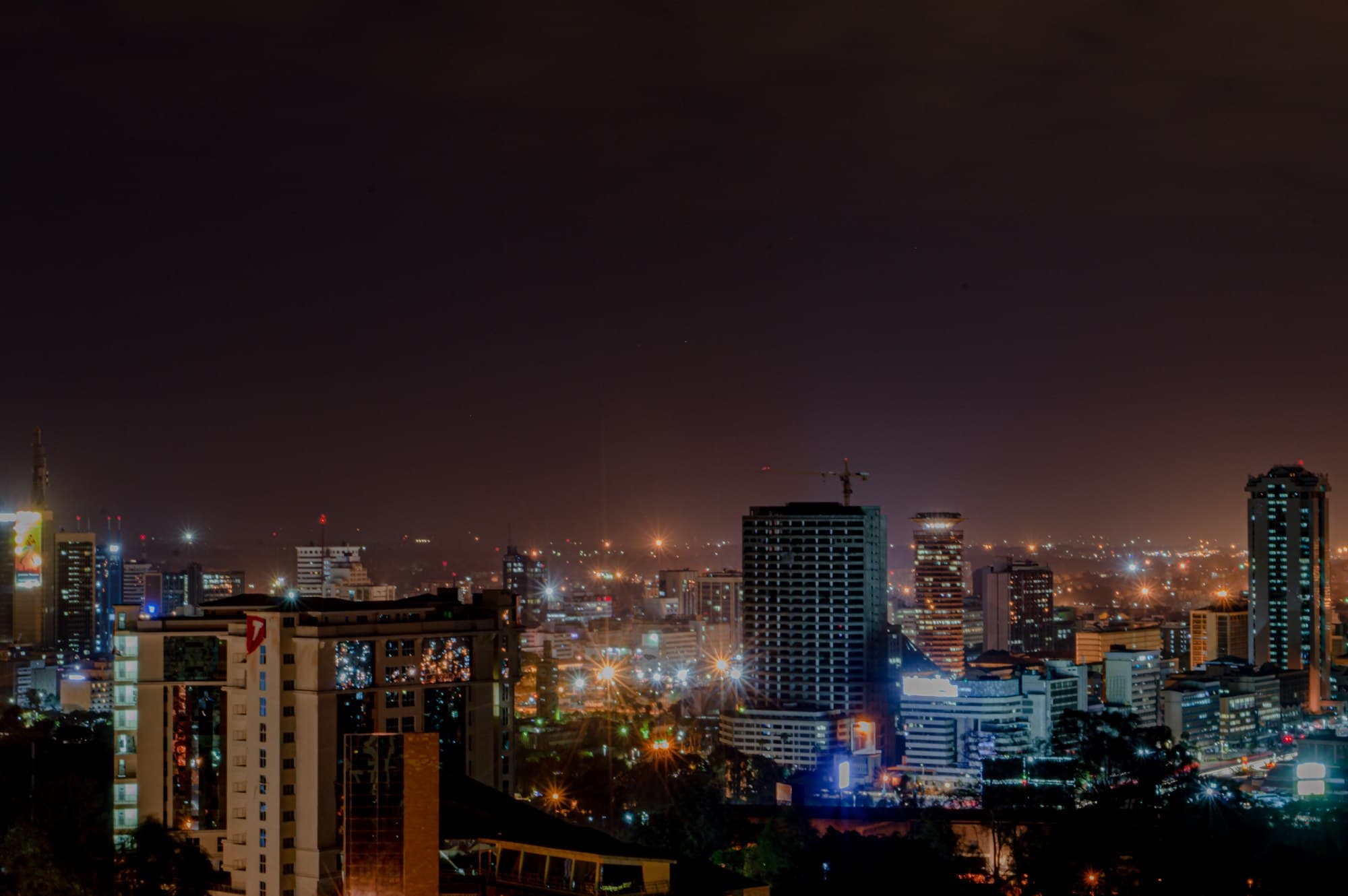 City skyline at night